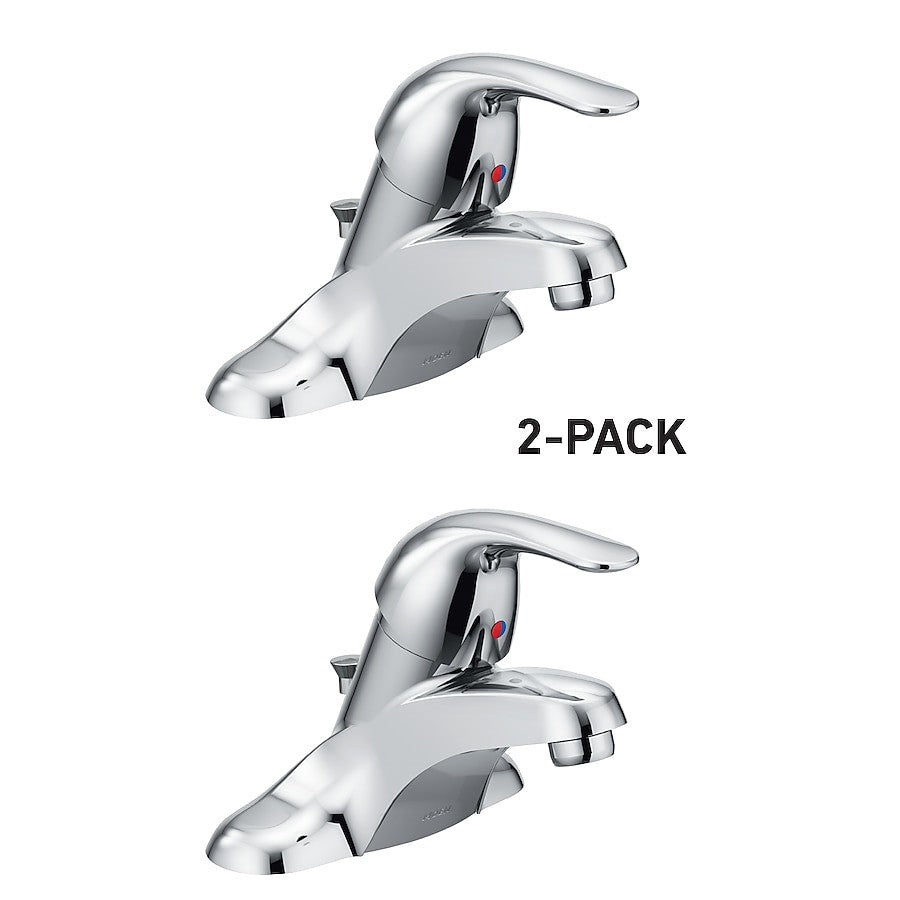 Moen WS84509 2-Pack Adler 1-Handle Bathroom Faucet Polished Chrome W/Drain