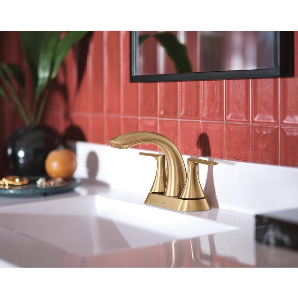 MOEN 84515BZG Findlay 4 in. Centerset Double-Handle Bathroom Faucet Bronzed Gold