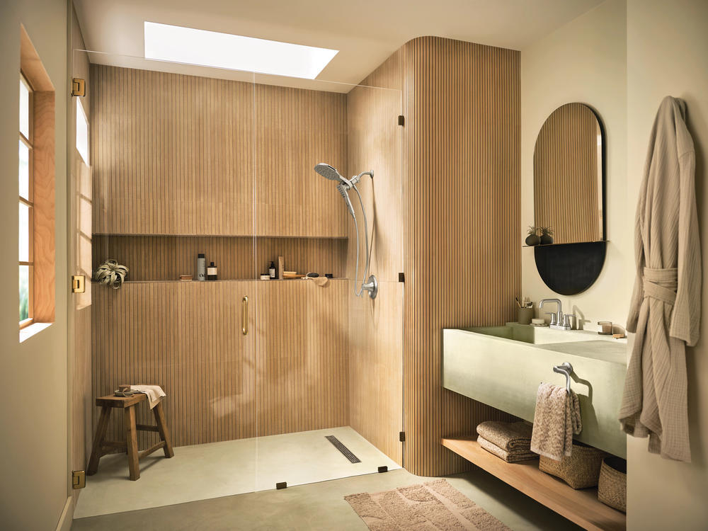 Moen Zyla 84141SRN 2 Handle High Arc Bathroom Faucet Spot Resist Brushed Nickel