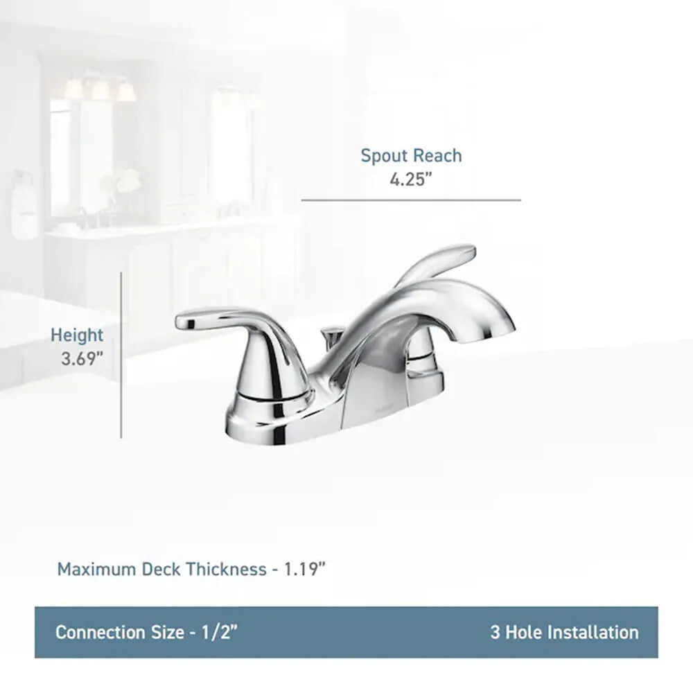 Moen Adler 4 in 84603SRN Two-Handle Bathroom Faucet - Spot Resist Brushed Nickel