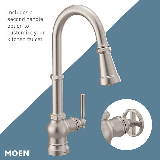 Moen S72003SRS Paterson 1.5 GPM 1 Hole Pull Down Kitchen Faucet - Stainless
