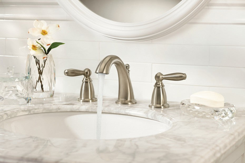 MOEN T6620BN Brantford Brushed Nickel Widespread 2-Handle Bathroom Faucet Trim