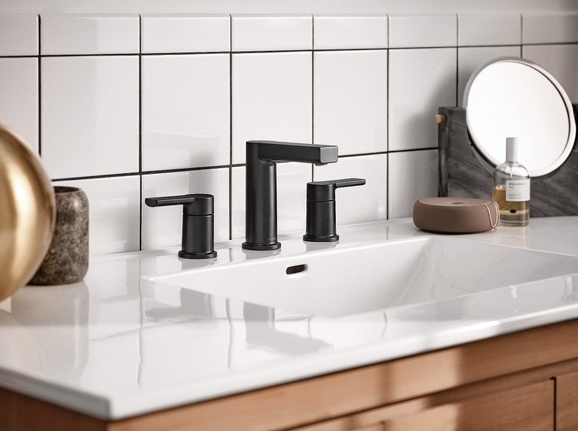 Moen Rinza 84629BL Two Handle Widespread Bathroom Sink Faucet - Matte Black
