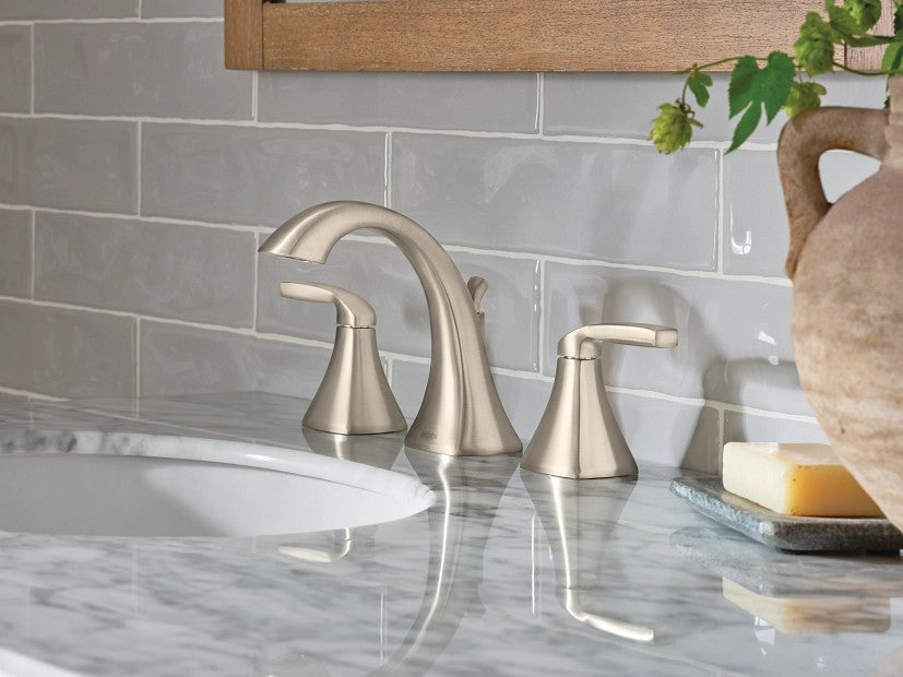 Moen T6905BN Voss Two-Handle High Arc Bathroom Faucet - Brushed Nickel
