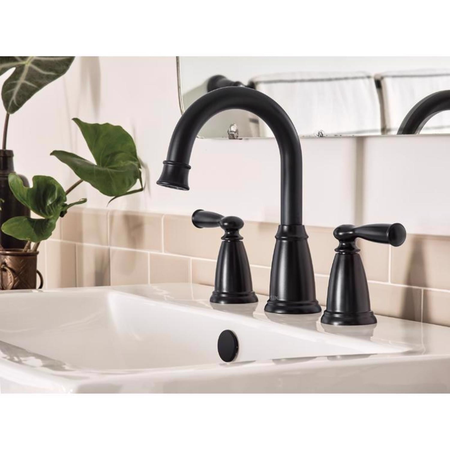 MOEN 84947BL Banbury 8 in. Double-Handle High-Arc Bathroom Faucet  Matte Black