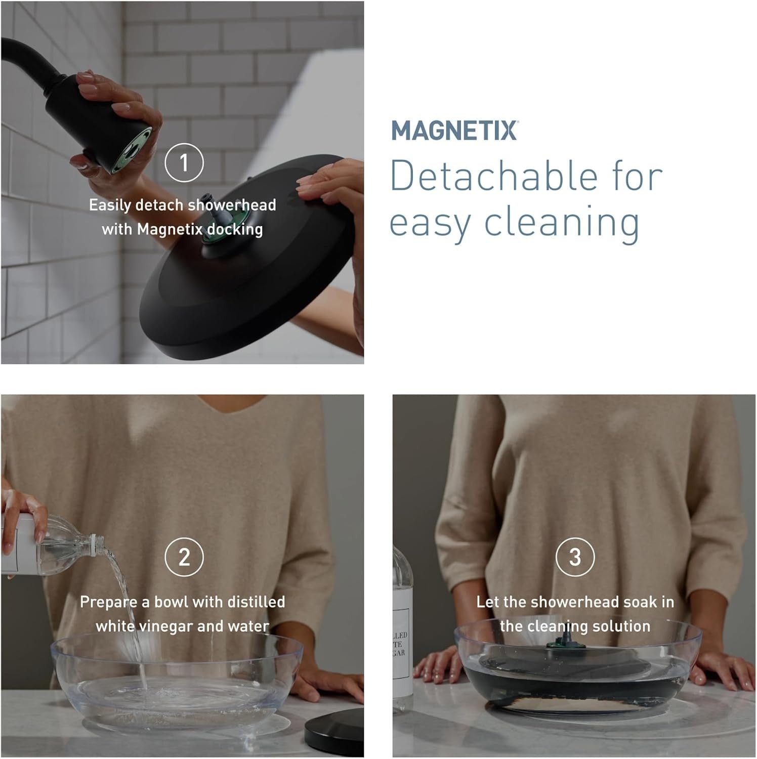 MOEN 220R2EPBL Verso Magnetix 8-Spray Patterns 9" Shower Head - Matte Black