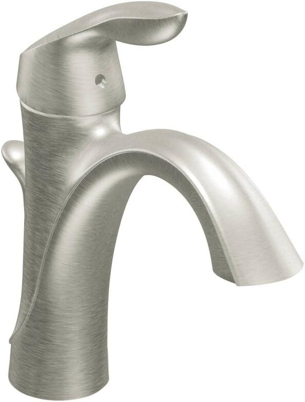 Moen 6400BN Eva 1-Hole/4" Centerset Bathroom Faucet - Brushed Nickel