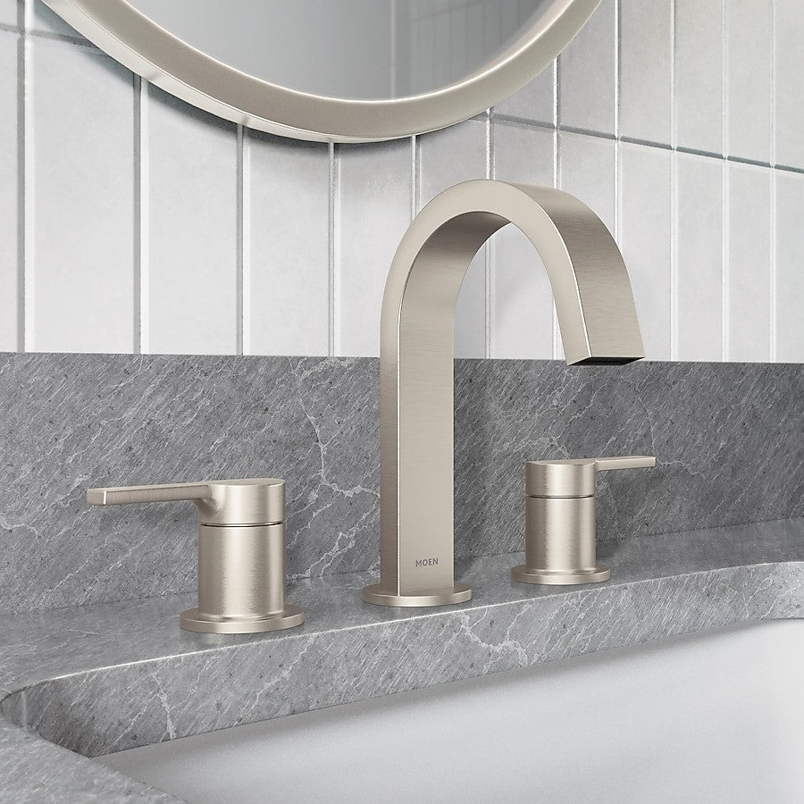 MOEN Avri 84154SRN 2-Handle Widespread Sink Faucet - Spot Resist Brushed Nickel