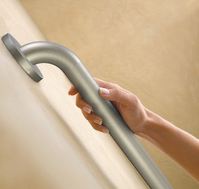 Moen R8712P Home Care 12" Peened Concealed Screw Grab Bar - Stainless Steel