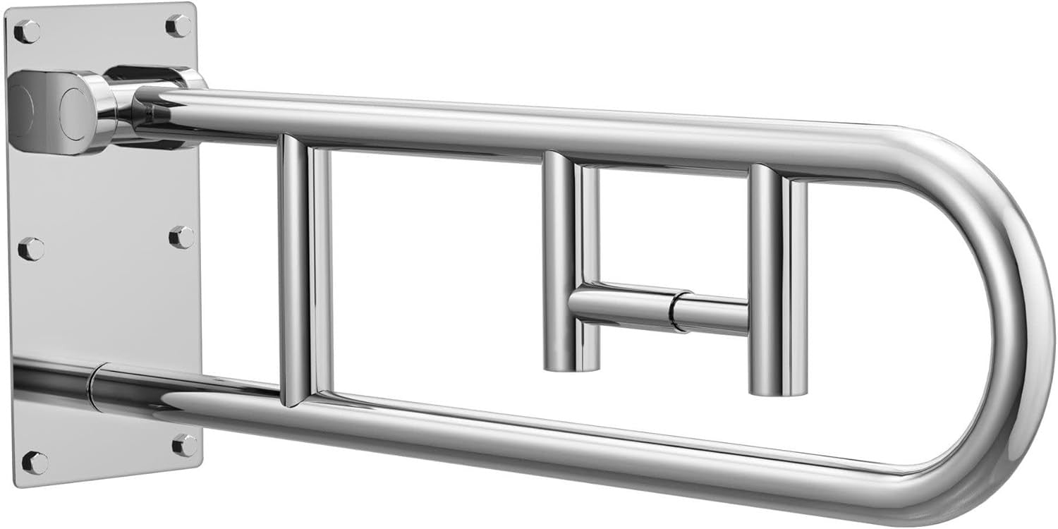 MOEN R8962FD 30 in Flip-up Grab Bar with Toilet Paper Holder Stainless Steel ADA