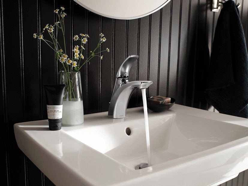 Moen WSL84533 Zarina Polished Chrome 1-Handle High Arc Bathroom Faucet