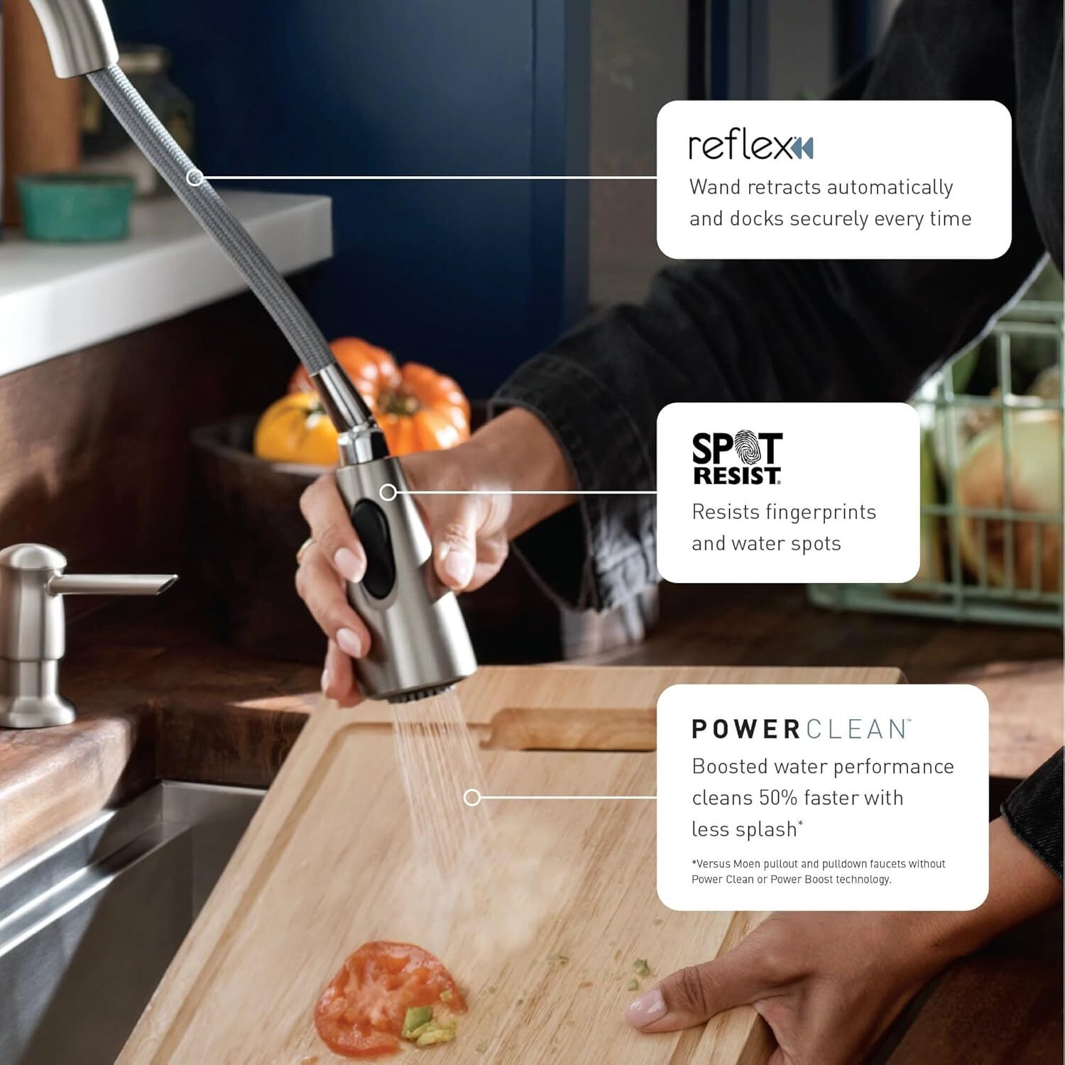 Moen 87627EWSRS Haelyn MotionSense Pull-Down Kitchen Faucet - Stainless Steel