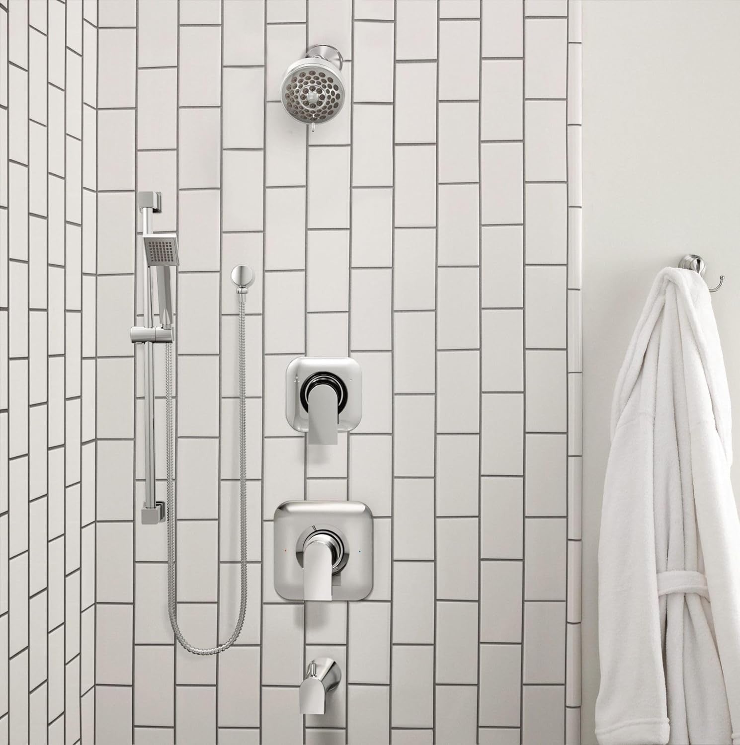 Moen S3879EP 90 Degree Single Function Hand Shower with Hose & Slide Bar, Chrome