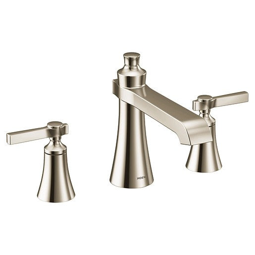 Moen TS926NL Flara 2-Lever Handle Roman Tub Faucet Trim Only - Polished Nickel