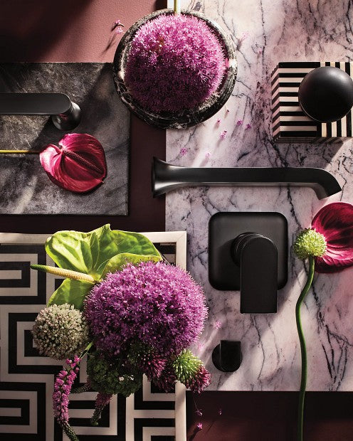 Moen WT901BL Genta LX Wall Mounted Tub Filler 1 Handle Trim Set - Matte Black