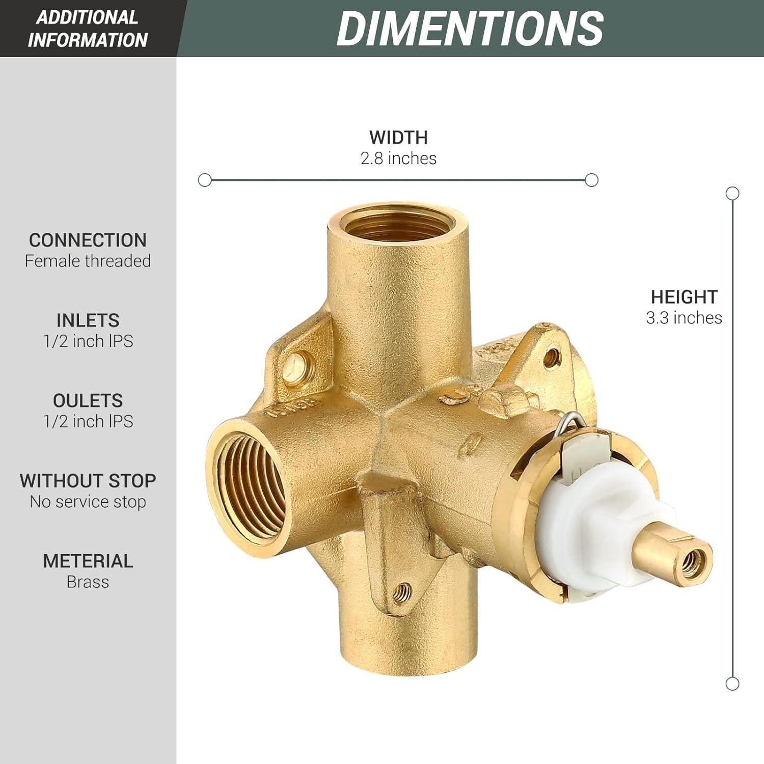 Moen 2510 Brass Posi-Temp Pressure-Balancing Cycling Tub and Shower Valve