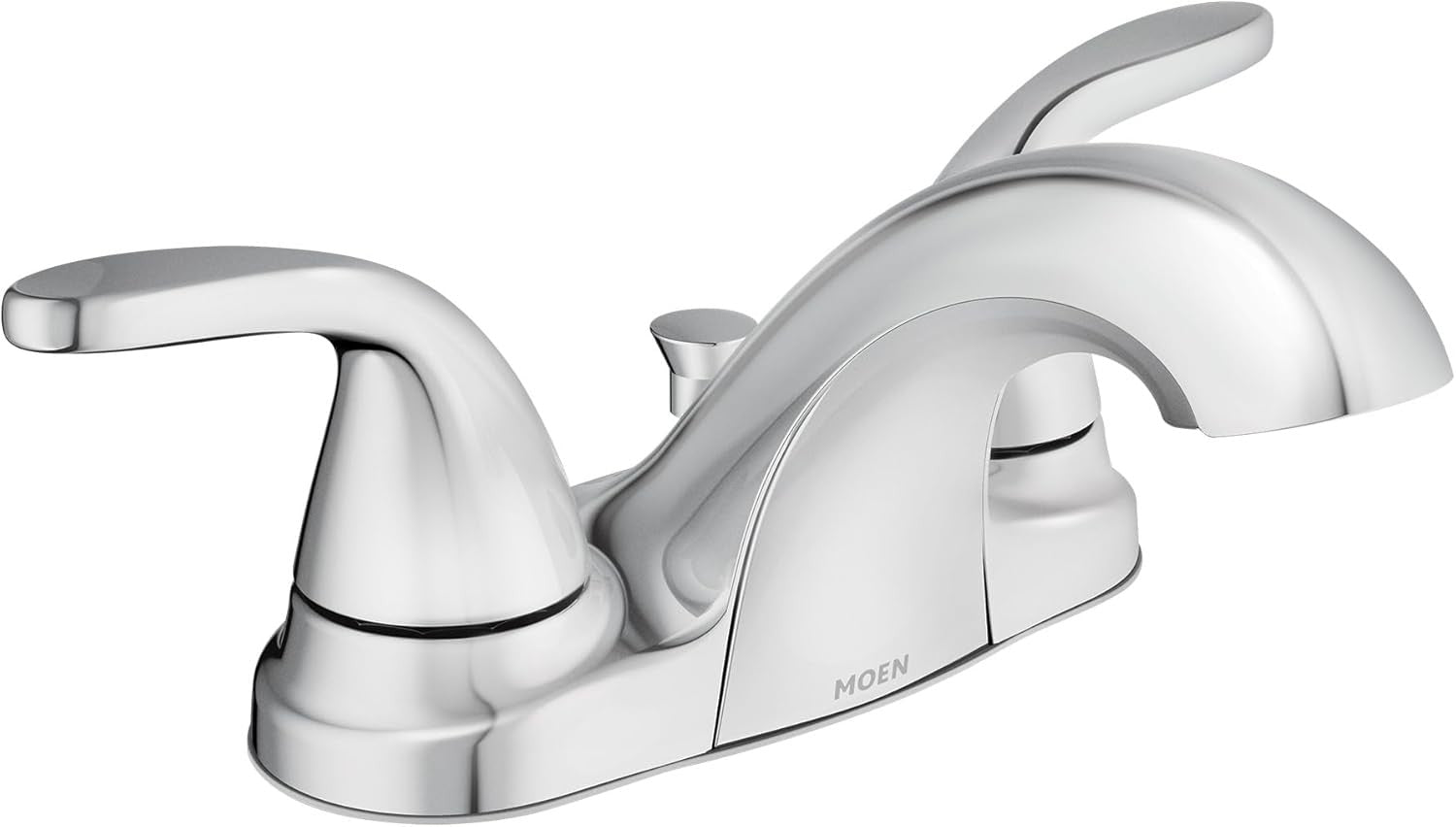 MOEN 84603 Adler 4 in. Centerset 2-Handle Low-Arc Bathroom Faucet in Chrome