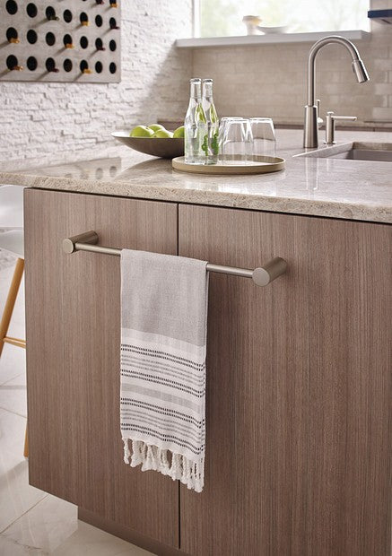 Moen YB0424BN Align 24" Modern Single Towel Bar - Brushed Nickel