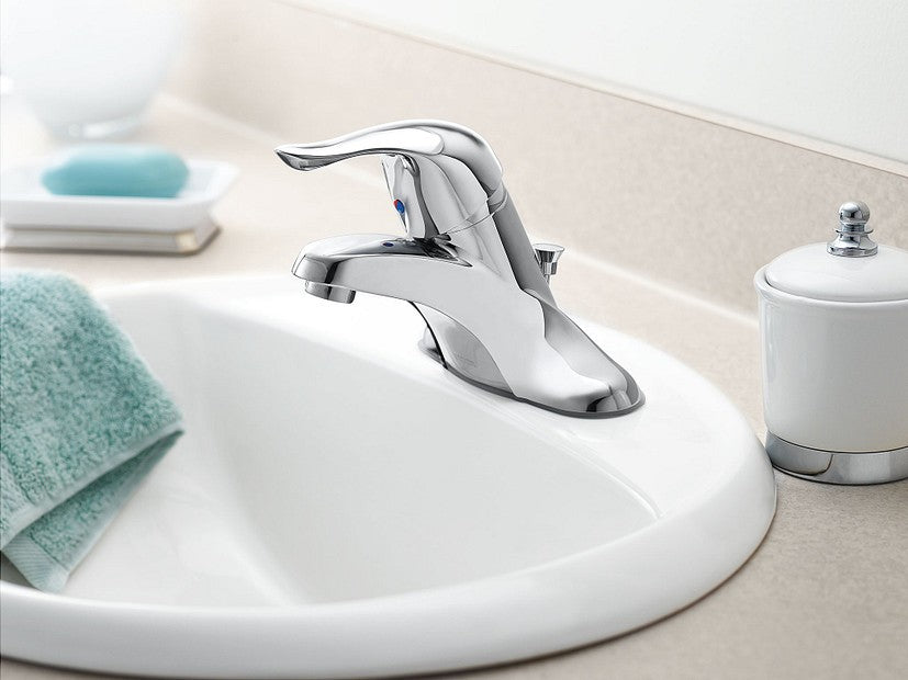 Moen L64621 Chateau One-Handle Low Arc Bathroom Sink Faucet - Chrome