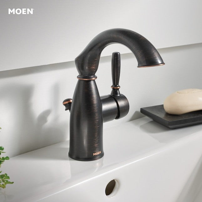 MOEN Sarona 84144BRB 1-Hole Single-Handle Bathroom Faucet - Mediterranean Bronze