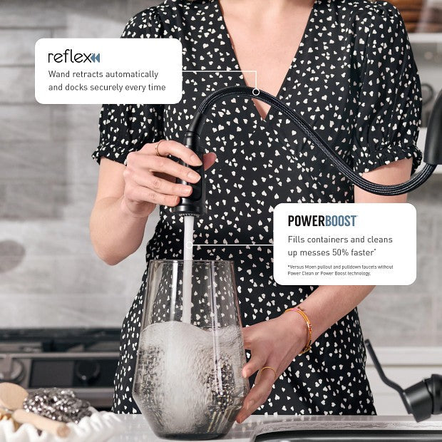 Moen 87679BL Gilden 1-Handle High Arc Pull-Down Kitchen Faucet - Matte Black