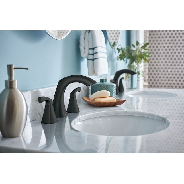 MOEN 84517BL Findlay 8 in. Widespread 2-Handle Bathroom Faucet in Matte Black