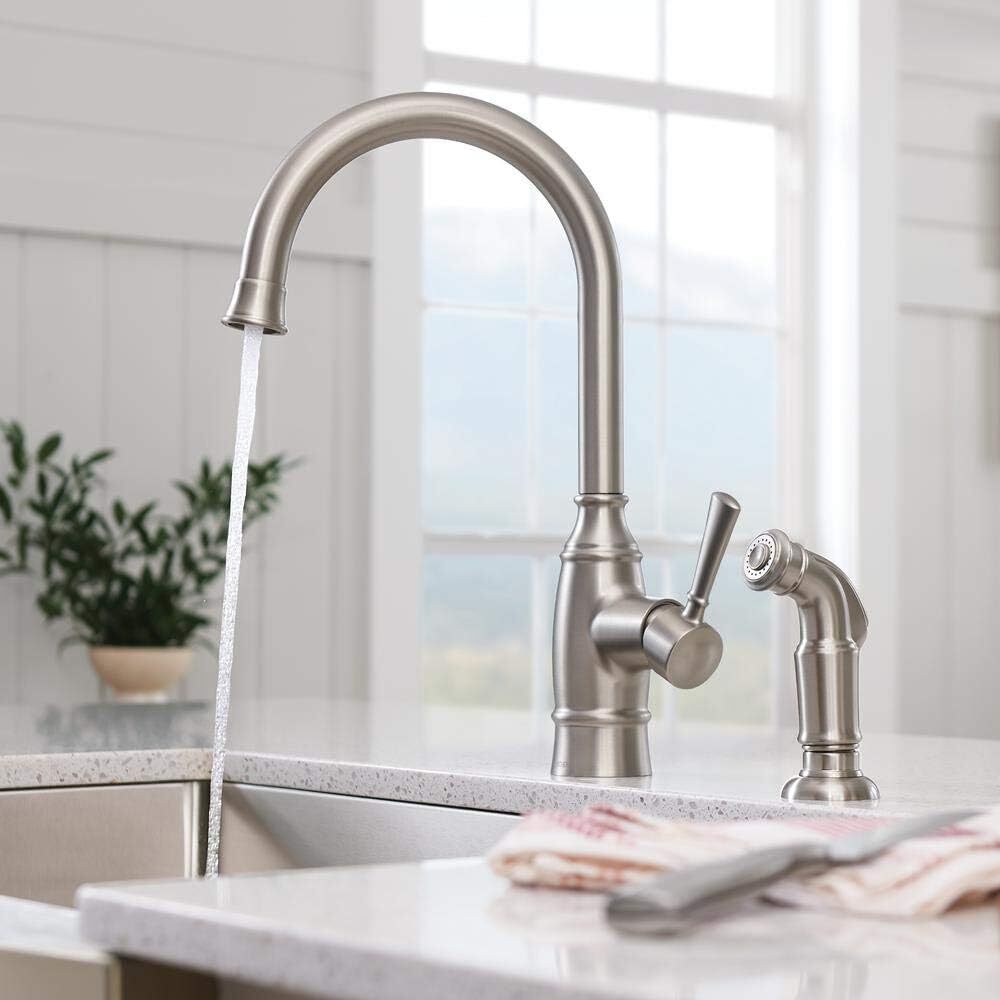 Moen Kitchen Faucet Single-Handle Side Sprayer Spot-Resistant Stainless 87506SRS