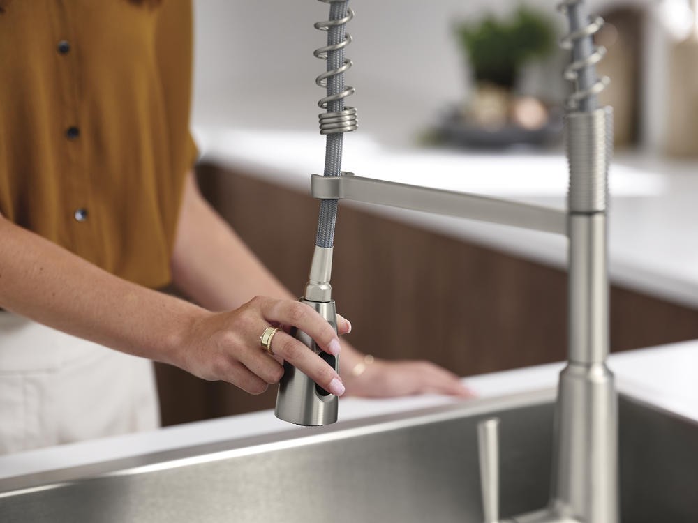 Moen 216003 Reza 33" x 22" 18 Gauge Single Sink & Faucet Combo - Stainless Steel