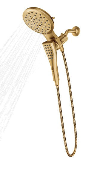 MOEN 220C3EPBG Verso 8-Spray Patterns 1.75 GPM 7" Dual Hand Shower Brushed Gold
