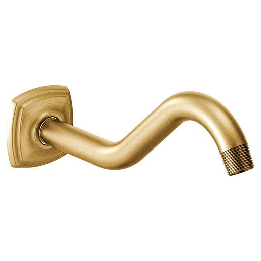 Moen 161951BG Curved 8.75-Inch Shower Arm & Wall Flange - Brushed Gold