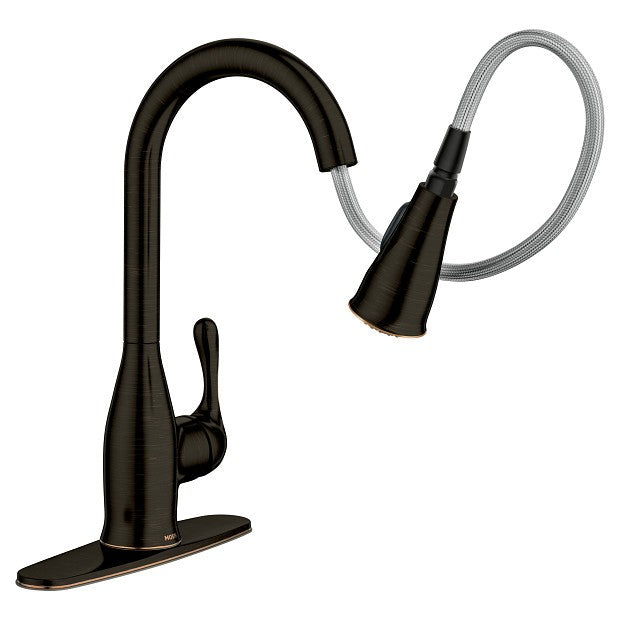 Moen 87966BRB Kaden Mediterranean Bronze 1-Handle Pulldown Kitchen Faucet