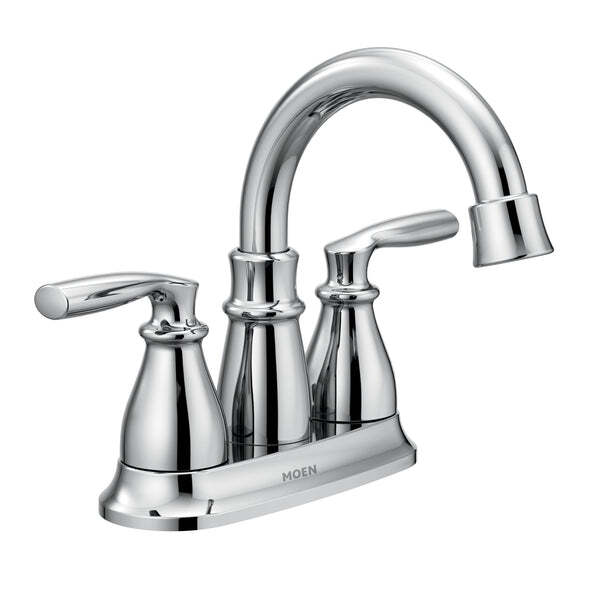 MOEN 84537 HILLIARD POLISHED CHROME 2-HANDLE HIGH ARC CENTERSET BATHROOM FAUCET