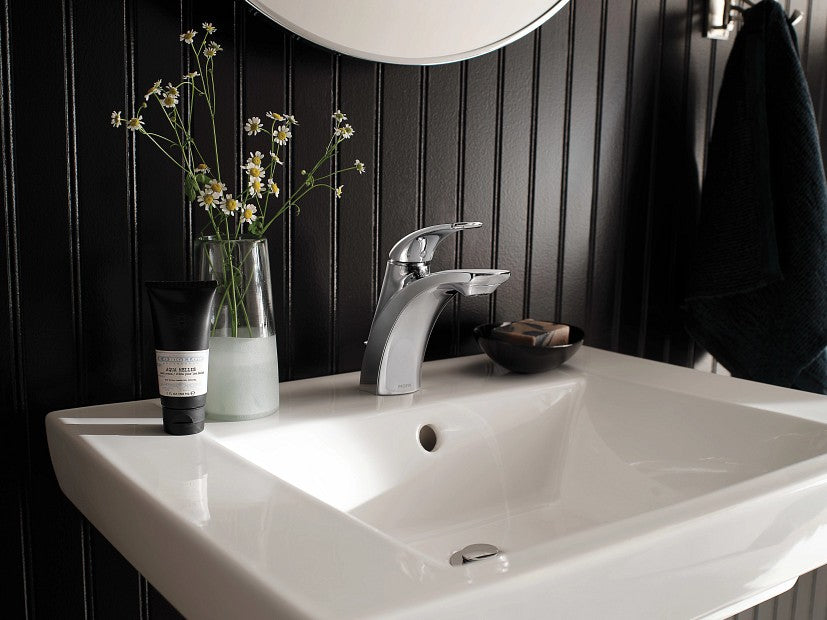 Moen WSL84533 Zarina Polished Chrome 1-Handle High Arc Bathroom Faucet