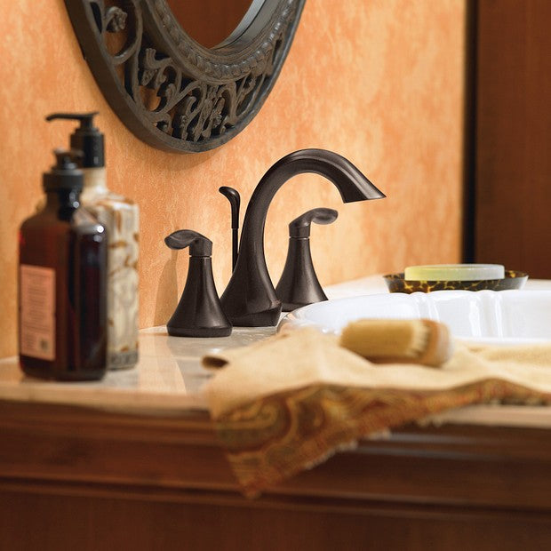 Moen T6420ORB Eva 2-Handle Widespread Bathroom Faucet - Oil Rubbed Bronze