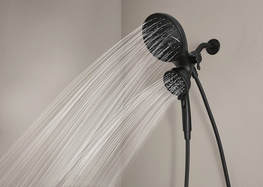 MOEN 26008BL Attract Magnetix 6-Spray 7" Dual Rainshower Combo - Matte Black