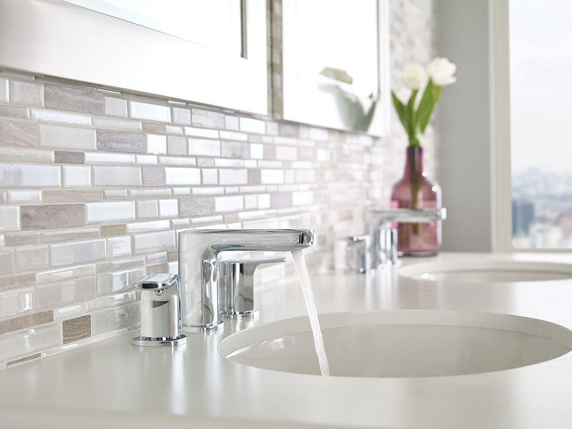 Moen Rizon T6920 Chrome Two-Handle Widespread Bathroom Faucet, Valve Required