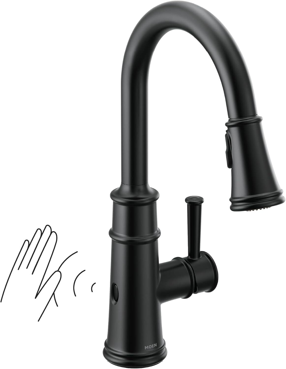 Moen 7260EWBL Belfield Motionsense Pulldown Kitchen Faucet - Matte Black
