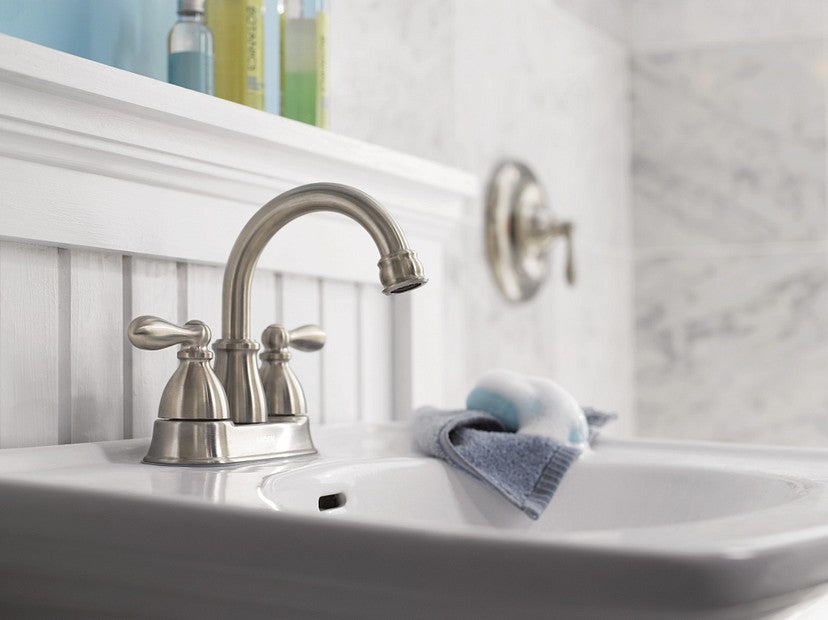 Moen WS84667SRN Caldwell Two Handle High Arc Bathroom Faucet - Brushed Nickel