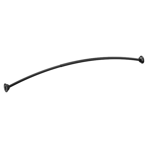 Moen CSR2160BL 54"-72" Adjustable Curved Shower Rod, Wall Mounted - Matte Black