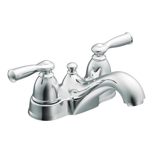 Moen WS84912 Banbury 4” Centerset 2-Handle Low-Arc Bathroom Faucet - Chrome