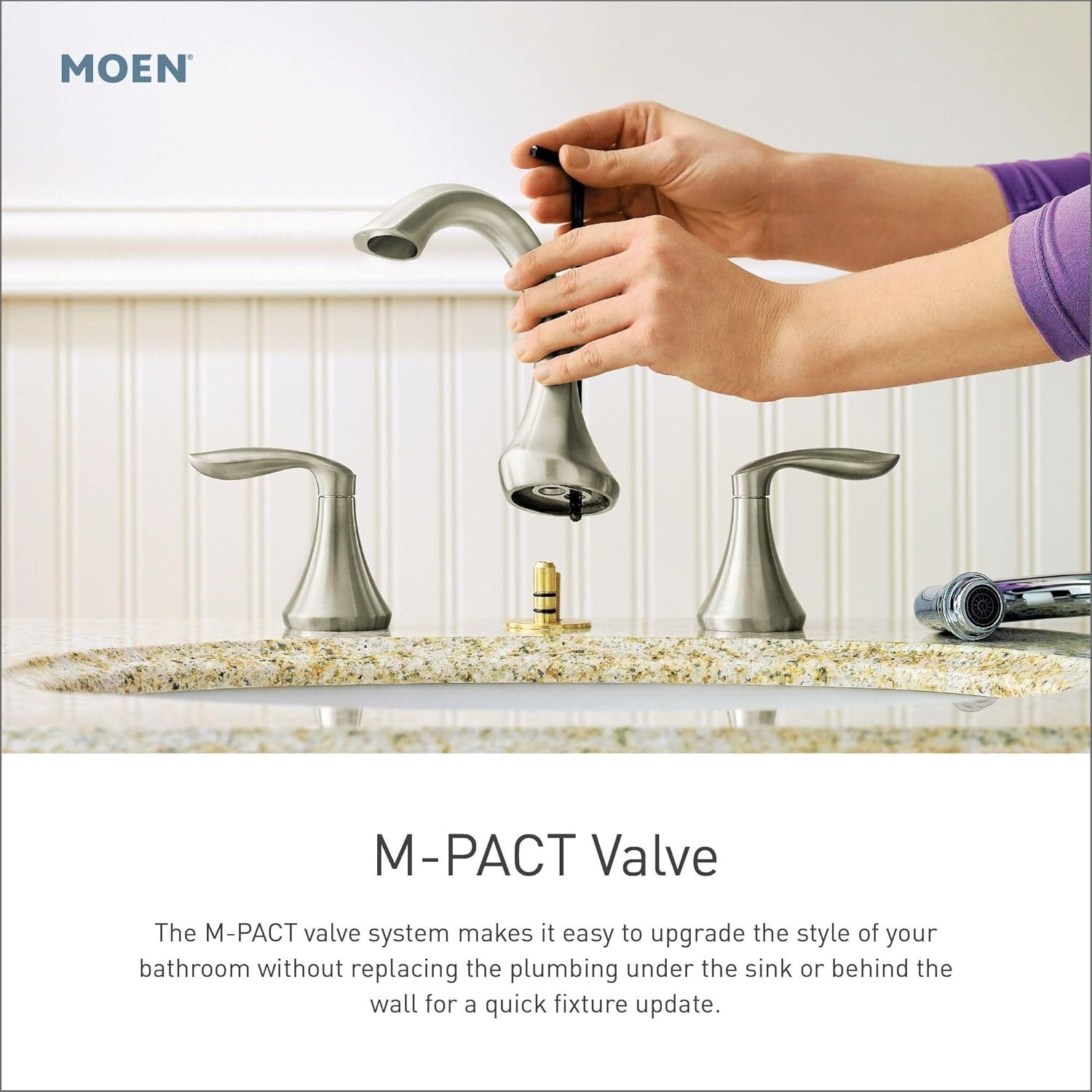 Moen T6805BN Dartmoor Brushed Nickel 2-Handle Widespread Bathroom Sink Faucet