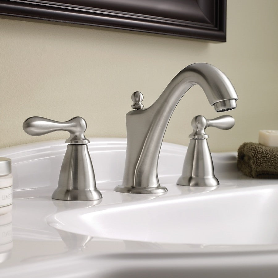 Moen WS84440SRN Caldwell Spot Resist Brushed Nickel Two-Handle Bathroom Faucet