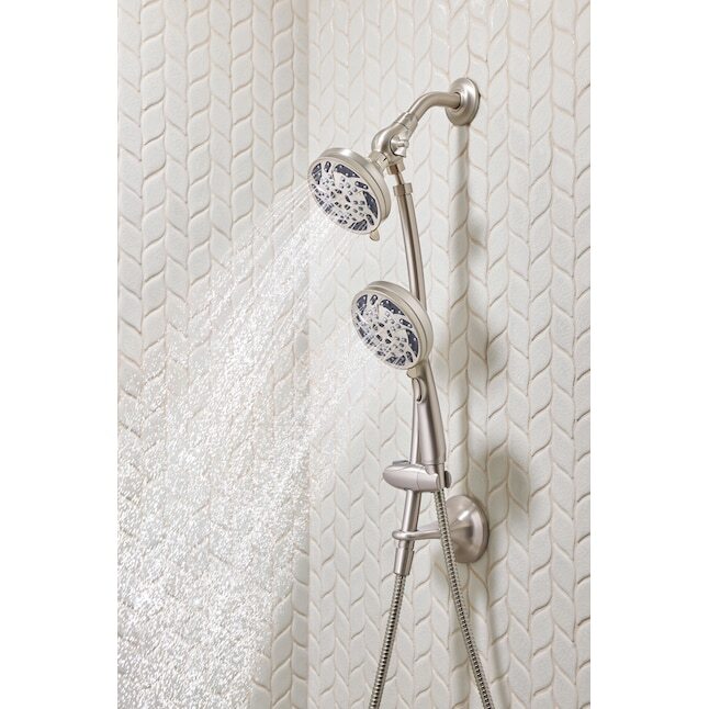 Moen 26035SRN Renewal 5-Function Round Dual Shower W/ Hand Held Brushed Nickel
