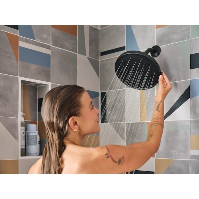 Moen Avri Matte Black 1-Handle Bathtub shower Head 9" Faucet with Valve 82156BL