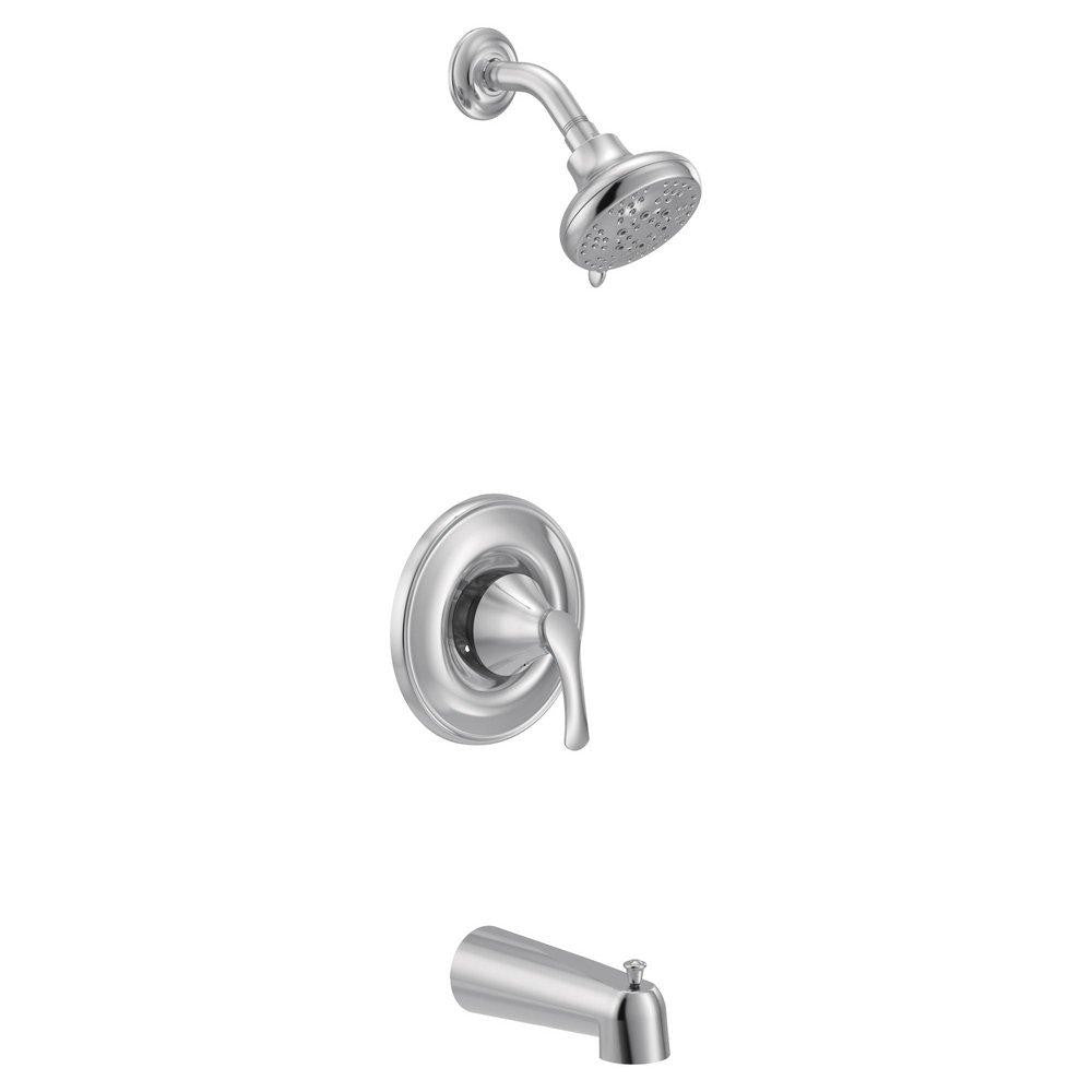 Moen T5153EP SEENA Posi-Temp Tub and Shower Faucet Trim w/ 5-Spray Head - Chrome