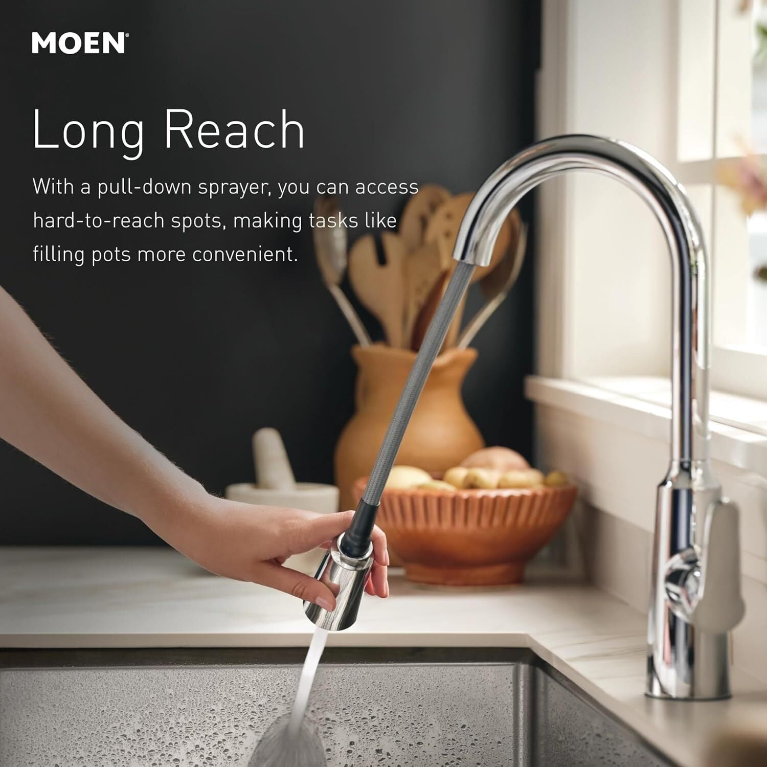 Moen 87627SRS Haelyn 1Handle Pull-Down Sprayer Kitchen Faucet Stainless