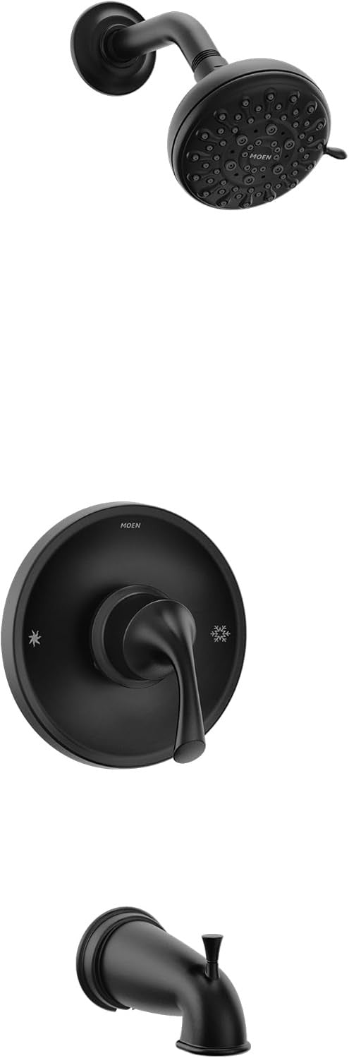Moen 82115BL Idora Posi-Temp 1-Handle 5-Spray Tub & Shower Faucet - Matte Black