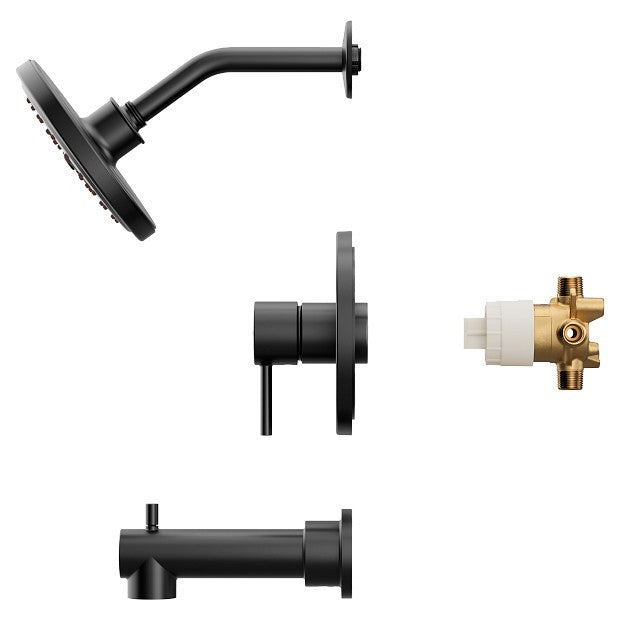 Moen UT3293BL Align M-CORE 3-Series 1-Handle Tub & Shower Trim Kit Matte Black