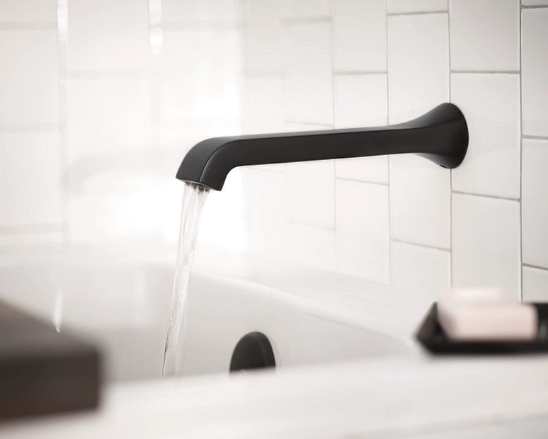 Moen WT901BL Genta LX Wall Mounted Tub Filler 1 Handle Trim Set - Matte Black