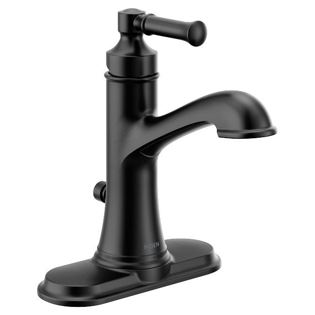 Moen 6803BL Dartmoor 1-Handle Bathroom Faucet w/ DRAIN - Matte Black
